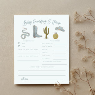 Cowboy Shower Baby Vorhersagen & Advice Card