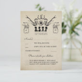 Cowboy Shows Country Rustic Wedding RSVP Karte (Stehend Vorderseite)
