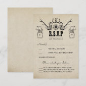 Cowboy Shows Country Rustic Wedding RSVP Karte (Vorne/Hinten)