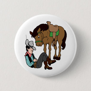 Cowboy Siesta Pferd Feiertag Button