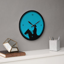 Cowboy-Silhouette auf Türkis