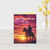 Cowboy-Silhouette Geburtstagskarte Karte (Gelbe Blume)
