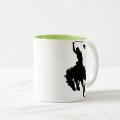 Cowboy-Silhouette; Glühen Zweifarbige Tasse (VorderseiteRechts)