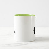 Cowboy-Silhouette; Glühen Zweifarbige Tasse (Mittel)