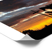 Cowboy-Silhouette mit Sonnenuntergang-Poster Poster (Ecke)