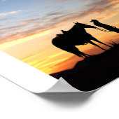 Cowboy-Silhouette mit Sonnenuntergang-Poster Poster (Ecke)