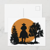 Cowboy-Silhouette Postkarte (Vorne/Hinten)