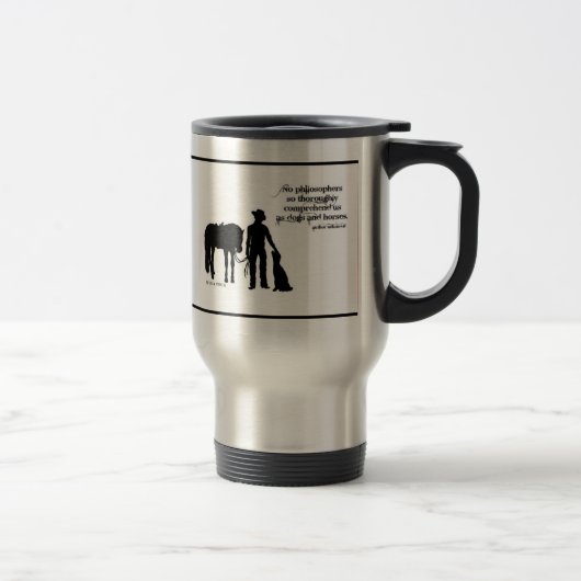 Cowboy-Silhouette-Reise-Tasse Reisebecher (Rechts)