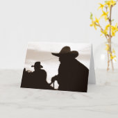 Cowboy Sillouettes Note Card Karte (Gelbe Blume)