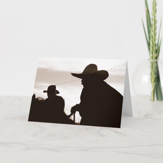Cowboy Sillouettes Note Card Karte (Vorderseite)