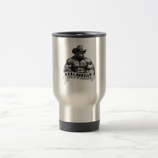 Cowboy Silverback Kevin's Corner REAL GORILLA Reisebecher (Mittel)