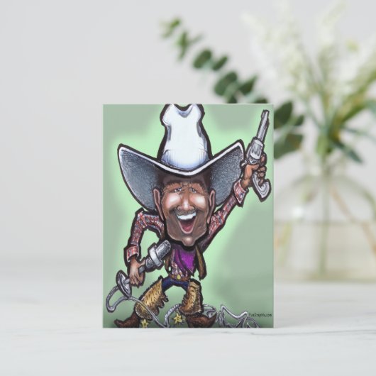 Cowboy singen postkarte (Stehend Vorderseite)