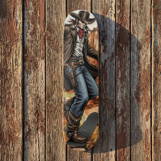 Cowboy Skaten Illustration Skateboard