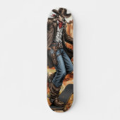 Cowboy Skaten Illustration Skateboard (Vorne)