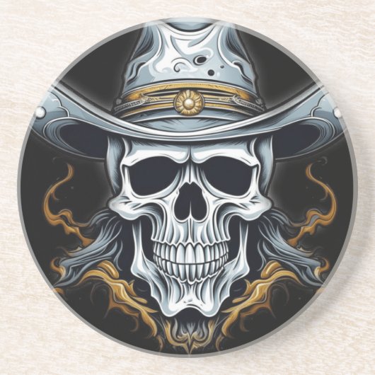 Cowboy Skeleton Getränkeuntersetzer (Vorne)