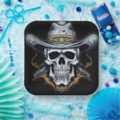 Cowboy Skeleton Pappteller (Party)