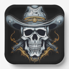 Cowboy Skeleton Pappteller