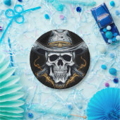 Cowboy Skeleton Pappteller (Party)