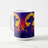 Cowboy Skeleton Under the Desert Moon Kaffeetasse (Vorderseite Links)
