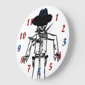 Cowboy Sketch Clock Große Wanduhr (Winkel)
