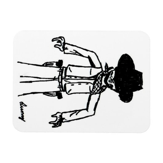 Cowboy Sketch Flexible Magnet (Horizontal)