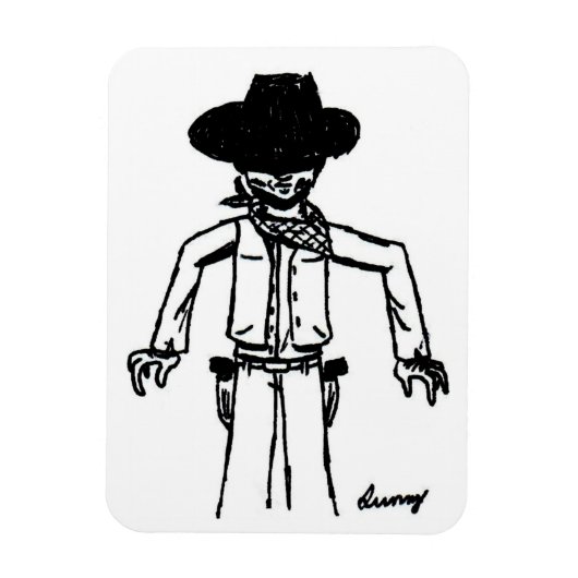 Cowboy Sketch Flexible Magnet (Vertikal)