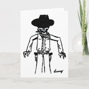 Cowboy Sketch Grußkarte Karte