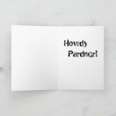Cowboy Sketch "Howdy Pardner" Grußkarte Karte (Innenseite)