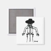 Cowboy Sketch Magnet (Vorderseite/Rückseite)