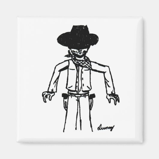 Cowboy Sketch Magnet (Vorne)