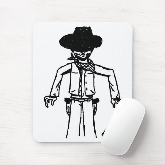 Cowboy Sketch Mousepad (Mit Mouse)