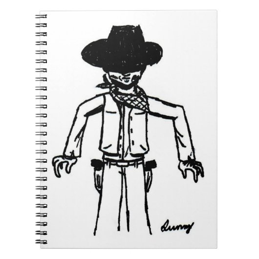 Cowboy-Sketch-Notebook Notizblock (Vorderseite)