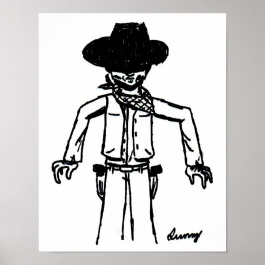 Cowboy Sketch Poster (Vorne)