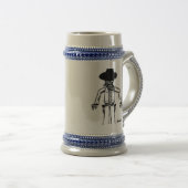 Cowboy Sketch Stein Bierglas (VorderseiteRechts)