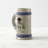 Cowboy Sketch Stein Bierglas (Vorderseite Links)
