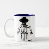 Cowboy Sketch-Tasse Zweifarbige Tasse (Links)