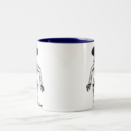 Cowboy Sketch-Tasse Zweifarbige Tasse (Mittel)