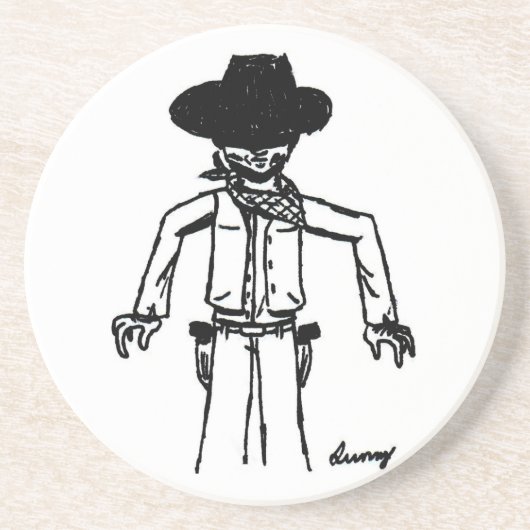 Cowboy Sketch Untersetzer (Vorne)
