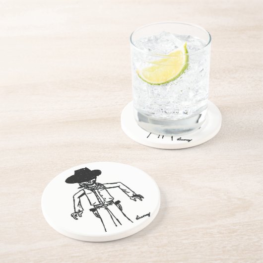 Cowboy Sketch Untersetzer (Seite)