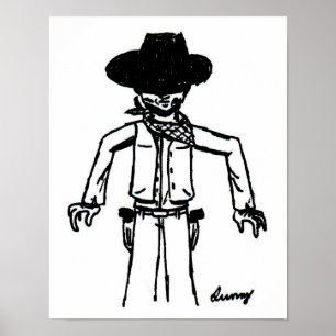 Cowboy-Skizze-Druck Poster