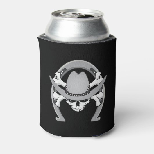 Cowboy Skull Horseshoe Dosenkühler (Kanne Rückseite)
