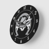 Cowboy Skull Horseshoe Runde Wanduhr (Winkel)