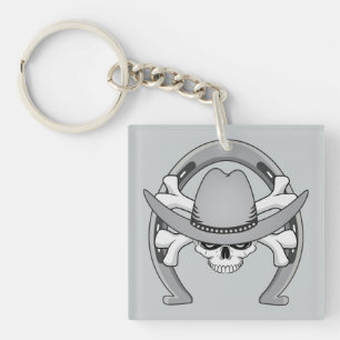 Cowboy Skull Horseshoe Schlüsselanhänger