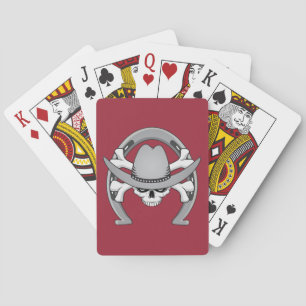 Cowboy Skull Horseshoe Spielkarten