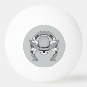 Cowboy Skull Horseshoe Tischtennisball (Vorderseite)