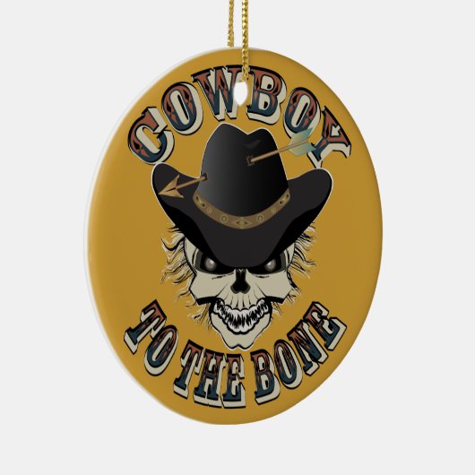 Cowboy Skull Keramik Ornament (Rechts)