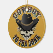 Cowboy Skull Keramik Ornament (Links)