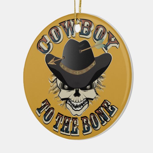 Cowboy Skull Keramik Ornament (Links)