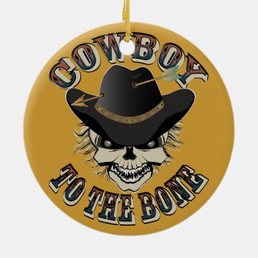 Cowboy Skull Keramik Ornament (Hinten)