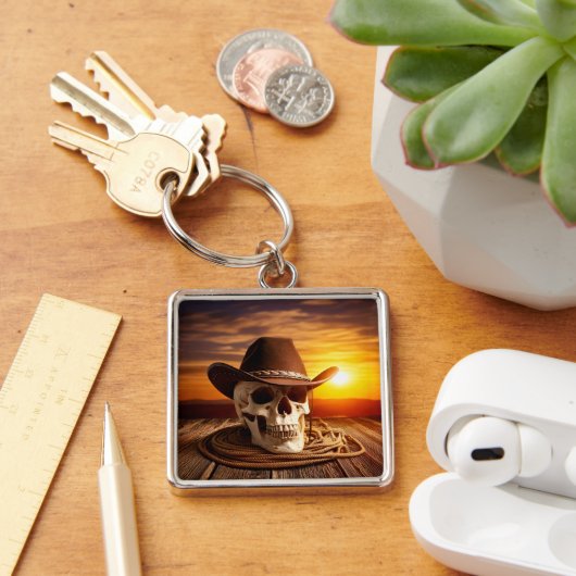 Cowboy Skull mit Lasso Schlüsselanhänger (Schreibtisch)